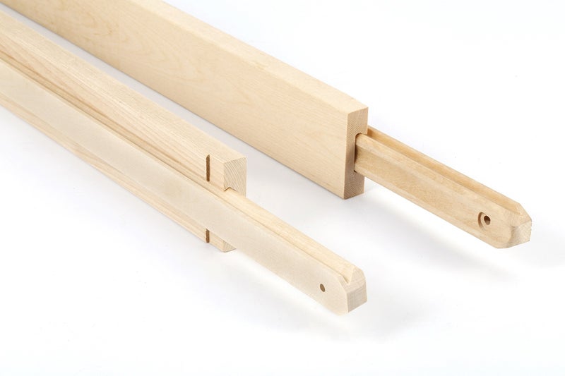 HMFOR 2 PCS Wax Coated 22 Inches Wood Drawer Slide, Classic Traditional Wood Center Guide Track - Image 2
